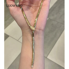 Load image into Gallery viewer, LUOWEND 18K Yellow Gold Natural Diamond Necklace for Women