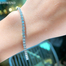Load image into Gallery viewer, LUOWEND 18K White Gold Real Natural Diamond Bracelet for Women