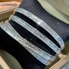 Load image into Gallery viewer, LUOWEND 18K White Gold Real Natural Diamond Bracelet for Women