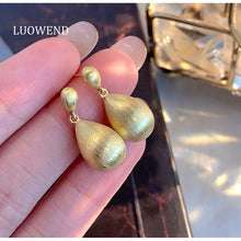 Load image into Gallery viewer, LUOWEND 18K Yellow Gold Stud Earrings for Women