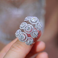 Load image into Gallery viewer, LUOWEND 18K White Gold Real Natural Diamond Ring for Women