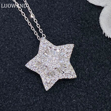 Load image into Gallery viewer, LUOWEND 18K White Gold Real Natural Diamond Pendant Necklace for Women