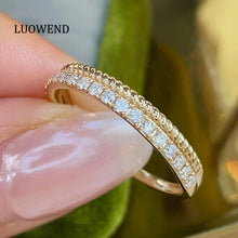 Load image into Gallery viewer, LUOWEND 18K Yellow Gold Fine Jewelry Real Natural Diamond Ring for Women