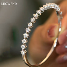 Load image into Gallery viewer, LUOWEND 18K White Gold Real Natural Diamond Bracelet for Women