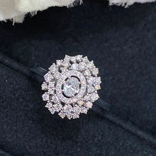 Load image into Gallery viewer, LUOWEND 18K White Gold Real Natural Diamond Ring for Women