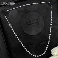 Load image into Gallery viewer, LUOWEND 18K White Gold Real Natural Diamond Necklace for Women