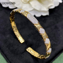 Load image into Gallery viewer, LUOWEND 18K White and Yellow Gold Real Natural Diamond Bracelet for Women