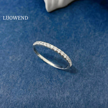 Load image into Gallery viewer, LUOWEND 18K White Gold Natural Diamond Ring for Women