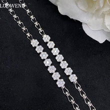 Load image into Gallery viewer, LUOWEND 18K White Gold Real Natural Diamond Bracelet for Women