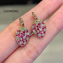 Load image into Gallery viewer, LUOWEND 18K Yellow Gold Natural Ruby Pendant for Women