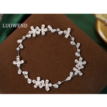 Load image into Gallery viewer, LUOWEND 18K White Gold Real Natural Diamond Bracelet for Women