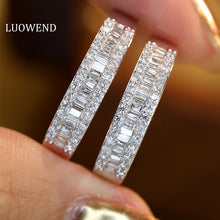 Load image into Gallery viewer, LUOWEND 18K White Gold Real Natural Diamond Ring for Women