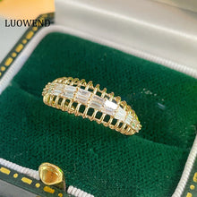 Load image into Gallery viewer, LUOWEND 18K Yellow Gold Natural Diamond Ring for Women