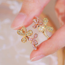 Load image into Gallery viewer, LUOWEND 18K Yellow and Rose Gold Real Natural Yellow and Pink Diamond Ring for Women