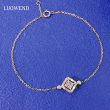 Load image into Gallery viewer, LUOWEND 18K White or Rose Gold Real Natural Diamond Bracelet for Women