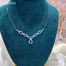 Load image into Gallery viewer, LUOWEND 18K White Gold Real Natural Diamond Necklace for Women