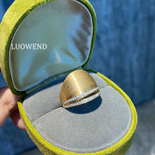 Load image into Gallery viewer, LUOWEND 18K Yellow Gold Natural Diamond Ring for Women
