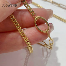 Load image into Gallery viewer, LUOWEND 18K Yellow Gold Necklace for Women