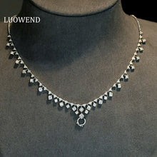 Load image into Gallery viewer, LUOWEND 18K White Gold Fine Jewelry Real Natural Diamond Necklace for Women