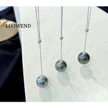Load image into Gallery viewer, LUOWEND 18K White Gold Natutral Pear Necklace for Women