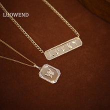 Load image into Gallery viewer, LUOWEND 18K Yellow Gold Real Natural Diamond Necklace for Women