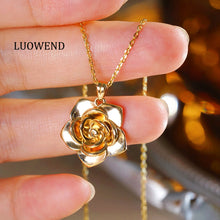 Load image into Gallery viewer, LUOWEND 18K Yellow Gold Necklace for Women