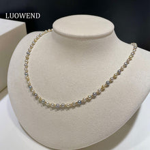 Load image into Gallery viewer, LUOWEND Real Natural Akoya Pearl Necklace for Women