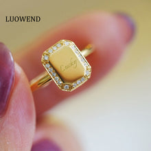 Load image into Gallery viewer, LUOWEND 18K Yellow Gold Ring for Women