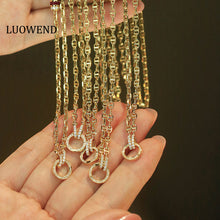 Load image into Gallery viewer, LUOWEND 18K Yellow Gold Natural Ruby&Diamond Necklace for Women