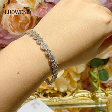 Load image into Gallery viewer, LUOWEND 18K White Gold Real Natural Diamond Bracelet for Women