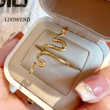 Load image into Gallery viewer, LUOWEND 18K Yellow Gold Ring for Women
