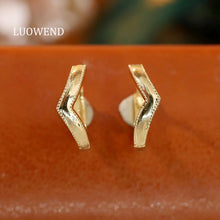 Load image into Gallery viewer, LUOWEND 18K Yellow Gold Hoop Earrings for Women