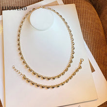Load image into Gallery viewer, LUOWEND 18K Yellow Gold Bracelet&Necklace for Women