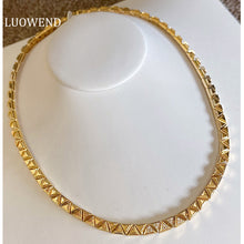 Load image into Gallery viewer, LUOWEND 18K Yellow Gold Real Natural Diamond Necklace for Women