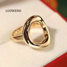 Load image into Gallery viewer, LUOWEND 18K Yellow Gold Ring for Women