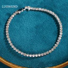 Load image into Gallery viewer, LUOWEND 18K White Gold Natural Diamond Bracelet for Women