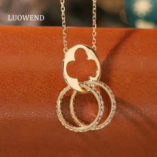 Load image into Gallery viewer, LUOWEND 18K Yellow Gold Natural Diamond Necklace for Women