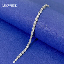 Load image into Gallery viewer, LUOWEND 18K White Gold Real Natural Diamond Bracelet for Women