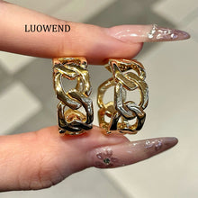 Load image into Gallery viewer, LUOWEND 18K Yellow Gold Ring for Women