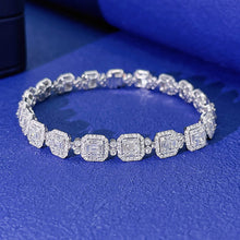 Load image into Gallery viewer, LUOWEND 18K White Gold Real Natural Diamond Bracelet for Women