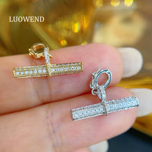 Load image into Gallery viewer, LUOWEND 18K White/Yellow Gold Fine Jewelry Real Natural Diamond Pendant for Women