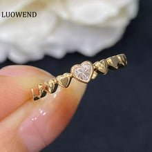 Load image into Gallery viewer, LUOWEND 18K Yellow Gold Real Natural Diamond Ring for Women