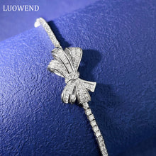 Load image into Gallery viewer, LUOWEND 18K White Gold Real Natural Diamond Bracelet for Women