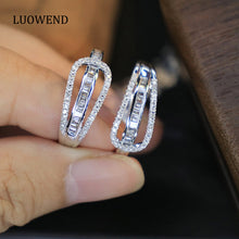 Load image into Gallery viewer, LUOWEND 18K White Gold Real Natural Diamond Ring for Women