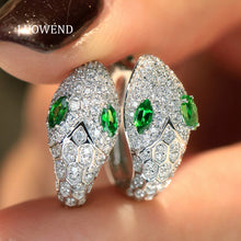 Load image into Gallery viewer, LUOWEND 18K White/Yellow Gold Natural Gemstone Earrings for Women