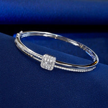 Load image into Gallery viewer, LUOWEND 18K White Gold Real Natural Diamond Bangle for Women