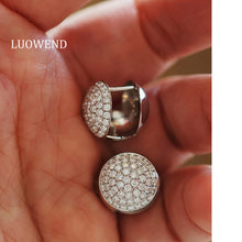 Load image into Gallery viewer, LUOWEND 18K White Gold Diamond Earrings for Women