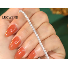 Load image into Gallery viewer, LUOWEND 18K White Gold Real Natural Diamond Bracelet for Women