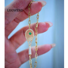 Load image into Gallery viewer, LUOWEND 18K Yellow Gold Natural Emerald Bracelet for Women
