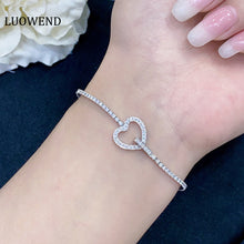 Load image into Gallery viewer, LUOWEND 18K White Gold Real Natural Diamond Bracelet for Women